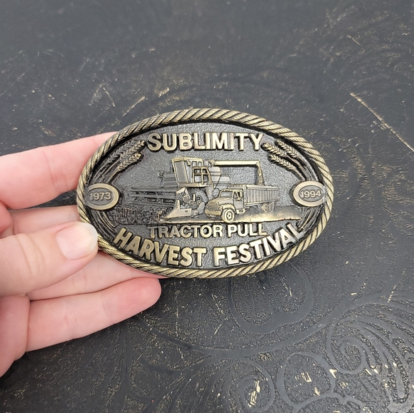 Sublimity Tractor Pull Harvest Festival Belt Buckle - Picture 1 of 9